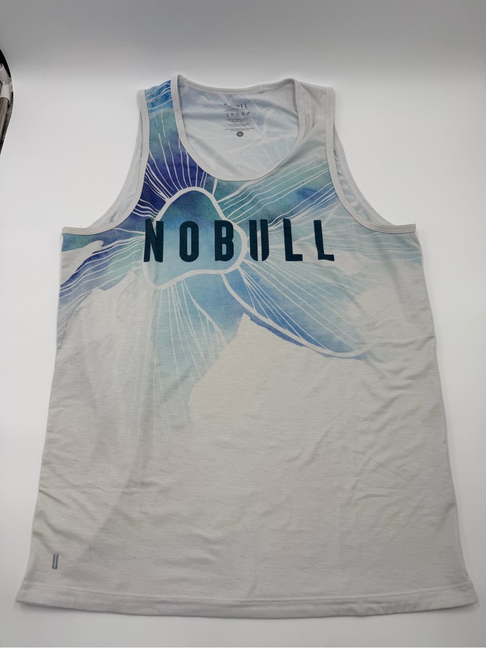 NOBULL Floral Graphic Tank Top Size Medium Blue White